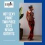 Hot Sexy Print Two Piece Sets Beach Outifits