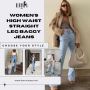 Women's High Waist Straight Leg Baggy Jeans