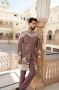 Lavender Indo-Western Set with Ivory Thread Embroidery