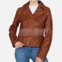 Women Brown Biker Leather Jacket