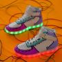 Buy LIGHT ME UP SNEAKERS - HIGH TOP (COLOR BLOCK-FUCHSIA) on