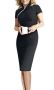 Senfloco Ladies Dress Womens Zipper Black Dress