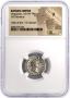 Roman Empire 69-79 A.D. Vespasian AR Denarius NGC F-Choice V