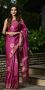 Purple Zari Border KK Block Printed Tussar Silk Sarees