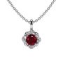 Stunning Flower Shape Ruby Necklace for Women