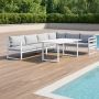 Bellavista 5Pc Outdoor Corner Modular Lounge/Dining Set – Wh