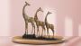 Golden Giraffe Family Showpiece Set – Premium Resin Animal 