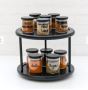 2 Tier Black Bamboo Lazy Susan