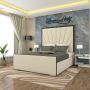 Athens linear black trim bed frame with optional ottoman