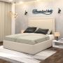 Alexis Luxuries Upholstered Bed Frame With Optional Ottoman 
