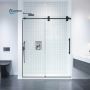 Discover Frameless Sliding Black Shower Door - Dreamwerks