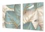 ✨ Glass Stove Top Cover – Aqua & Gold Palms – On Sale! ✨