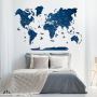 Wooden World Map Blue