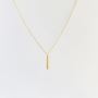 Zara Necklace – Vertical Gold Bar Pendant Necklace