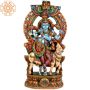 Lord Venugopala And The Cow Wooden Statue