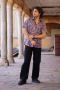 Trendy Abstract Printed Half Sleeve Cotton Shirt for Men – S
