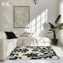 Contrast & Comfort: Black White Living Room Rug for a Refine