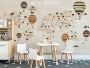 Pink Animal World Map Wallpaper Mural