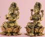 Buy Intricate Lord Ganesh and Laxmi Brass Idol Pair | Luxear