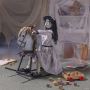 FOR SALE: 28 1/4" Life-Size Girl on Wooden Rocking Horse