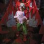 Bring Spooky Fun Home – 4 Ft. Animated Creepy Clown with Pin