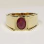 Shop Oval Cut Ruby Bezel Set Mens Ring (1.97cts)