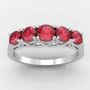 Round Ruby Four Prong Wedding Band (0.65 Carat Total Weight)