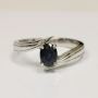 Stunning Untreated Oval-Cut Blue Sapphire Solitaire Ring