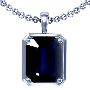 Blue Sapphire Pendant - Untreated Emerald Cut Gemstone