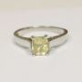 Rare Untreated Cushion Yellow Sapphire Solitaire Ring
