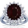 Best Cushion Ruby Prong Set Halo Ring With Round Diamonds