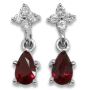 Rare Untreated Pear Shape Ruby Earrings with Round Diamonds 