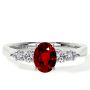 Ruby Oval Gemstone and Diamond Five Stone Ring 0.91cttw