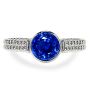 Blue Sapphire Round Bezel Set Rope Engagement Ring Blue Sapphire Round Bezel Set Rope Engagement Ring