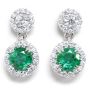 Shop Round Shape Green Emerald Dangling Earrings