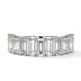 Classic Half Eternity Diamond Emerald Cut Four Prong Wedding