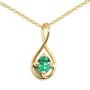 Emerald Oval Cut Yellow Gold Solitaire Necklaces
