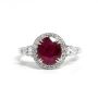 Shop Oval Cut Ruby Prong Set Ring With Pear Shape and Round 