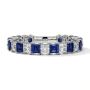 Best Three Fourth Eternity Diamond and Sapphire Wedding Band
