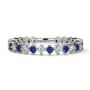 Buy Three Fourth Eternity Diamond and Sapphire Wedding Band