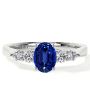 Dazzling Blue Sapphire Oval Five Stone and Diamond Ring