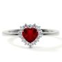 Ruby Heart Shape Halo Ring