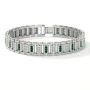 Mens Round Emerald and Diamond Bracelet