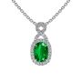 Dazzling Cushion Emerald Twist Halo Pendant