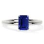 Buy Blue Sapphire Emerald Cut Traditional Solitaire Ring