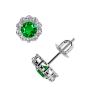 Emerald Round Shape Earrings With Diamonds Emerald Round Shape Earrings With Diamonds