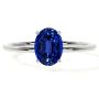 Natural Blue Sapphire Oval Dainty Solitaire Engagement Ring