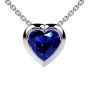Shop Blue Sapphire Heart Solitaire Bezel Pendant