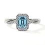 Buy Aquamarine Halo Ring with Pave Twist Band