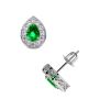 Emerald Pear Shape Earrings With Round Diamonds 